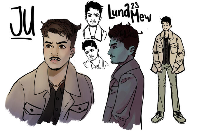 Julien Bam Mann im Mond Study Sketches - September 2023