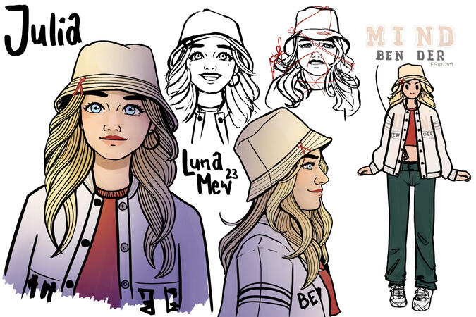 Julia Mann im Mond Study Sketches - September 2023